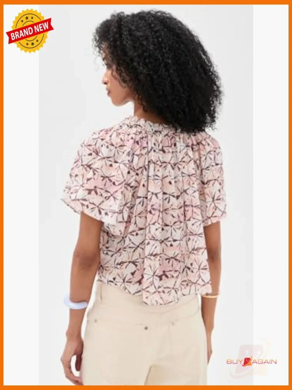 Lightweight Cotton Viscose Coverup Top with Beaded Tie Detail